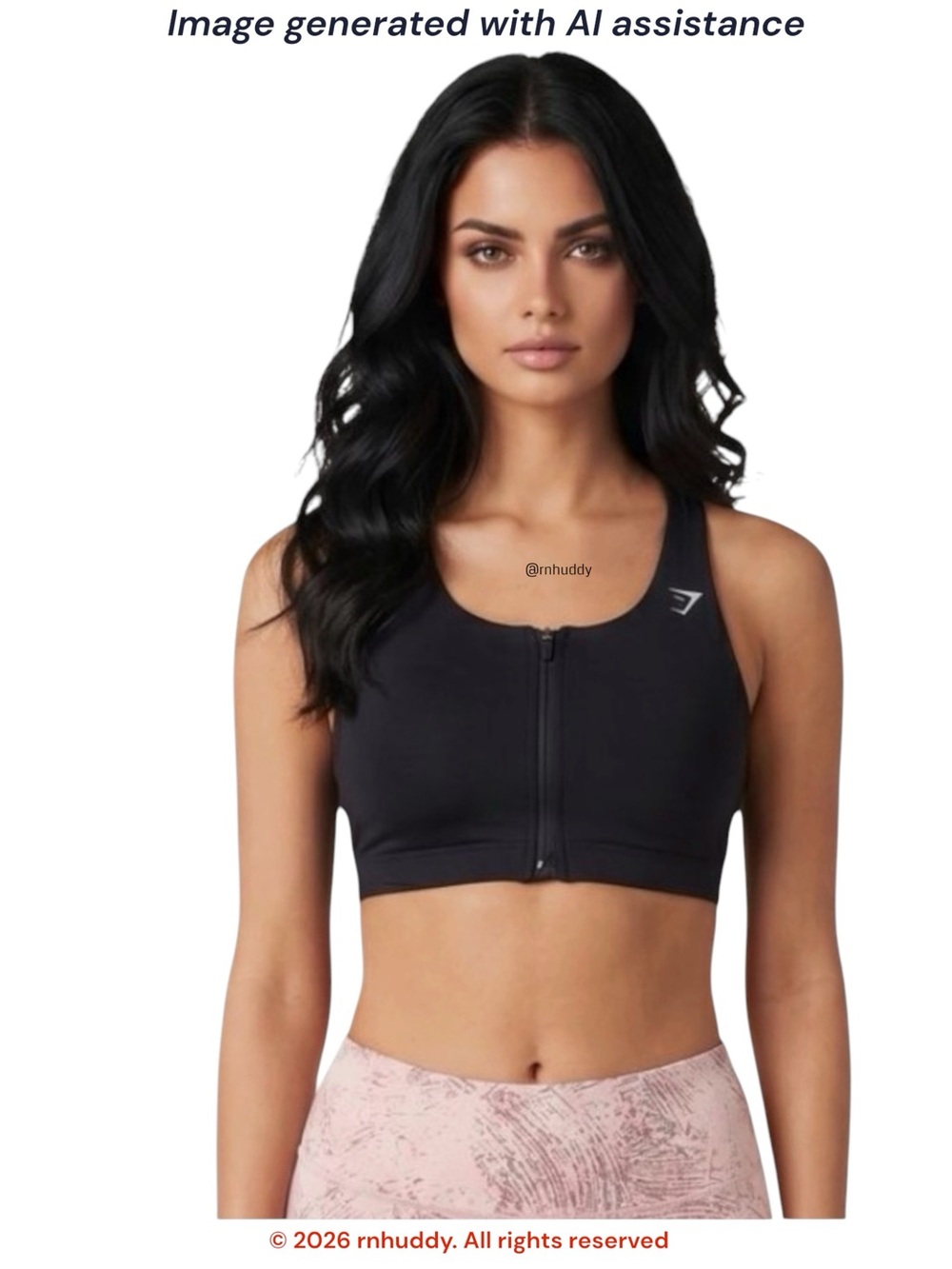 Gymshark S black zip up sports bra